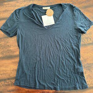 Zara Gray/Black Striped Short Sleeve T-shirt Size Medium NWT